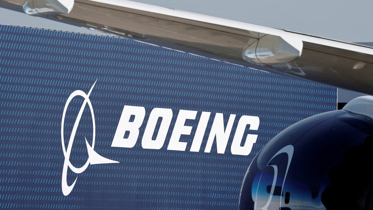A Boeing logo is seen before the opening of the 55th International Paris Airshow at Le Bourget Airport near Paris, France, June 13, 2025. (Reuters Photo)