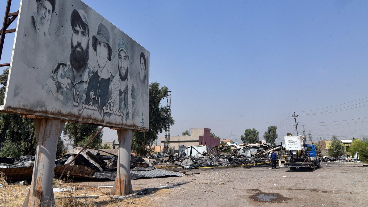 Damaged structures are seen at the site of a US-Saudi strike in Bartalla in the northern Iraqi Nineveh province, July 29, 2026. (AFP Photo)