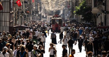 People walk in the famous shopping district on Istiklal Avenue in Istanbul, Türkiye, July 29, 2026. (AA Photo)
