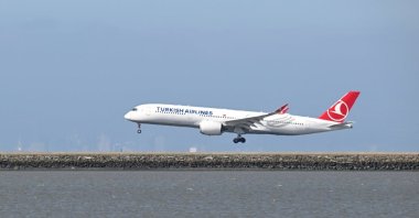 A Turkish Airlines aircraft lands at San Francisco International Airport, California, U.S., May 12, 2026. (AA Photo)