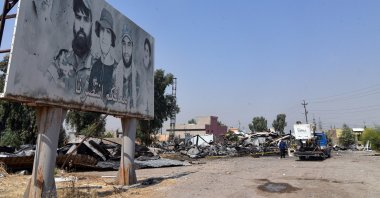 Damaged structures are seen at the site of a US-Saudi strike in Bartalla in the northern Iraqi Nineveh province, July 29, 2026. (AFP Photo)