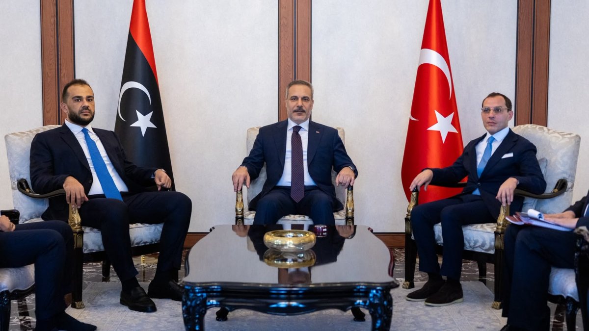 Foreign Minister Hakan Fidan met with Libya's Acting Defense Minister Abdulsalam Zubi in Ankara, Aug. 4, 2026. (DHA Photo)