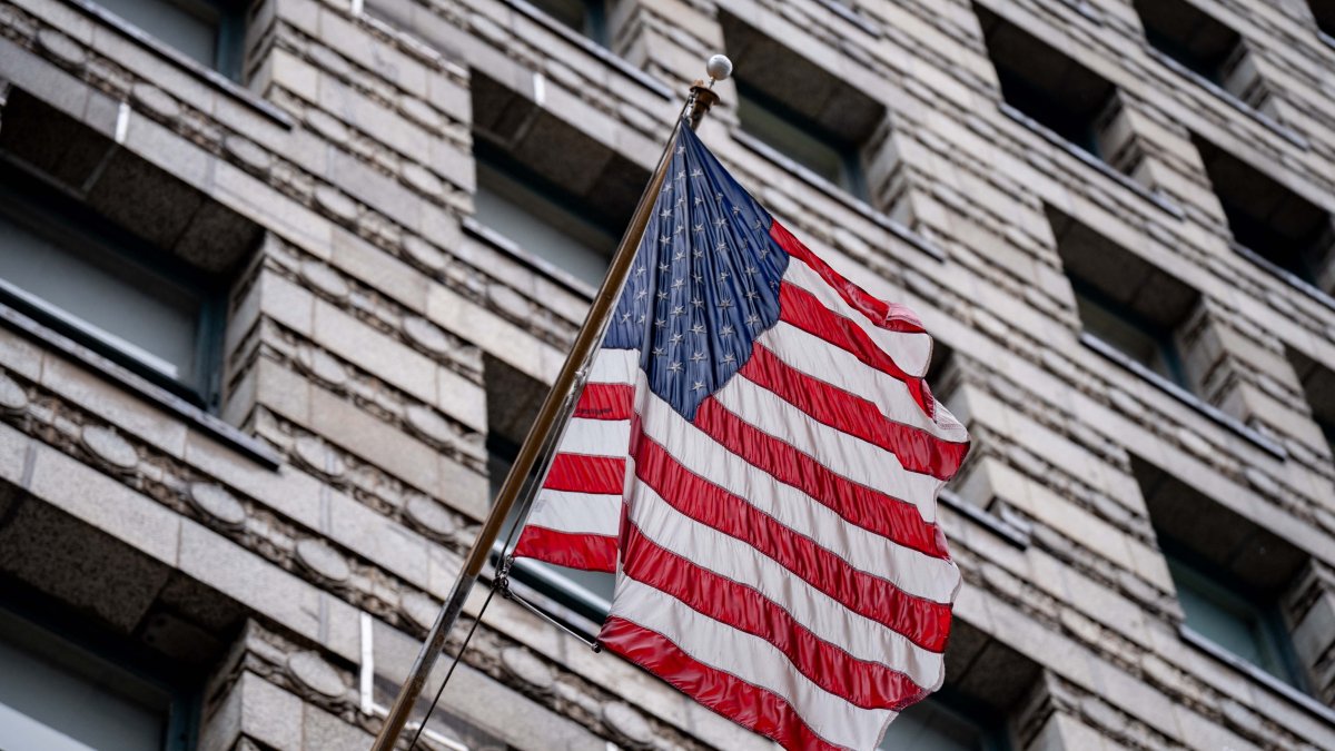 The flag of the United States is seen in Chicago, Illinois, United States, on July 27, 2026. (AFP Photo)