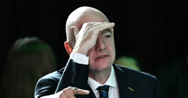 FIFA President Gianni Infantino gestures ahead of the 2026 FIFA World Cup and European Play-Off draw and Play-Off Tournament draw at FIFA's Home of Football, Zurich, Switzerland, Nov. 20, 2025. (AFP Photo)
