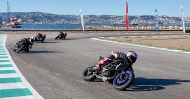 Turkish motorcycle racers Toprak Razgatlıoğlu, Deniz Öncü, Can Öncü and Bahattin Sofuoğlu train at the Motor Sports Development Center, Kocaeli, Türkiye, July 7, 2026. (AA Photo)