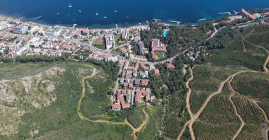 An aerial view shows restored forests five years after wildfires devastated the area, Muğla, Türkiye, April 21, 2026. (AA Photo)