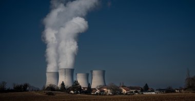 A photograph shows vapor rising from cooling towers of the Bugey nuclear power plant, Saint-Vulbas, France, Jan. 25, 2022. (AFP Photo)
