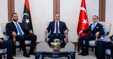 Foreign Minister Hakan Fidan met with Libya's Acting Defense Minister Abdulsalam Zubi in Ankara, Aug. 4, 2026. (DHA Photo)