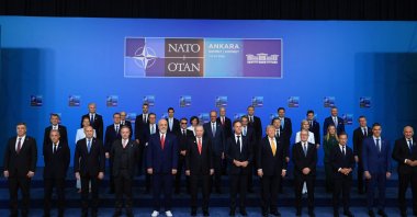 President Recep Tayyip Erdoğan and NATO leaders pose for a family photo during the NATO Summit at Beştepe Presidential Compound in Ankara, Türkiye, July 8, 2026. (AFP File Photo)