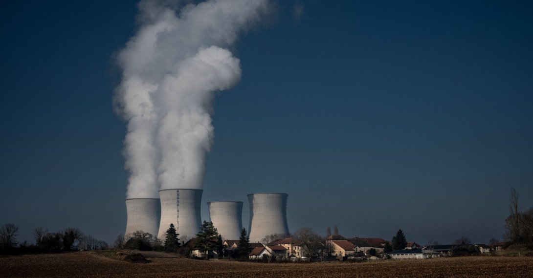 A photograph shows vapor rising from cooling towers of the Bugey nuclear power plant, Saint-Vulbas, France, Jan. 25, 2022. (AFP Photo)