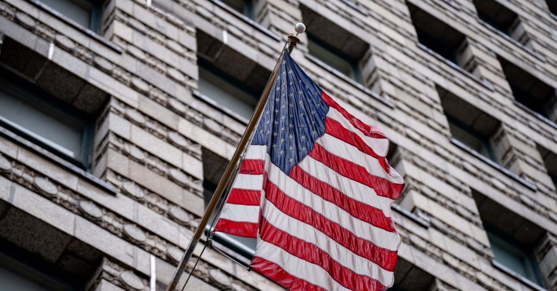 The flag of the United States is seen in Chicago, Illinois, United States, on July 27, 2026. (AFP Photo)