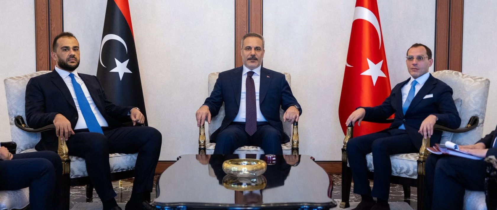 Foreign Minister Hakan Fidan met with Libya's Acting Defense Minister Abdulsalam Zubi in Ankara, Aug. 4, 2026. (DHA Photo)