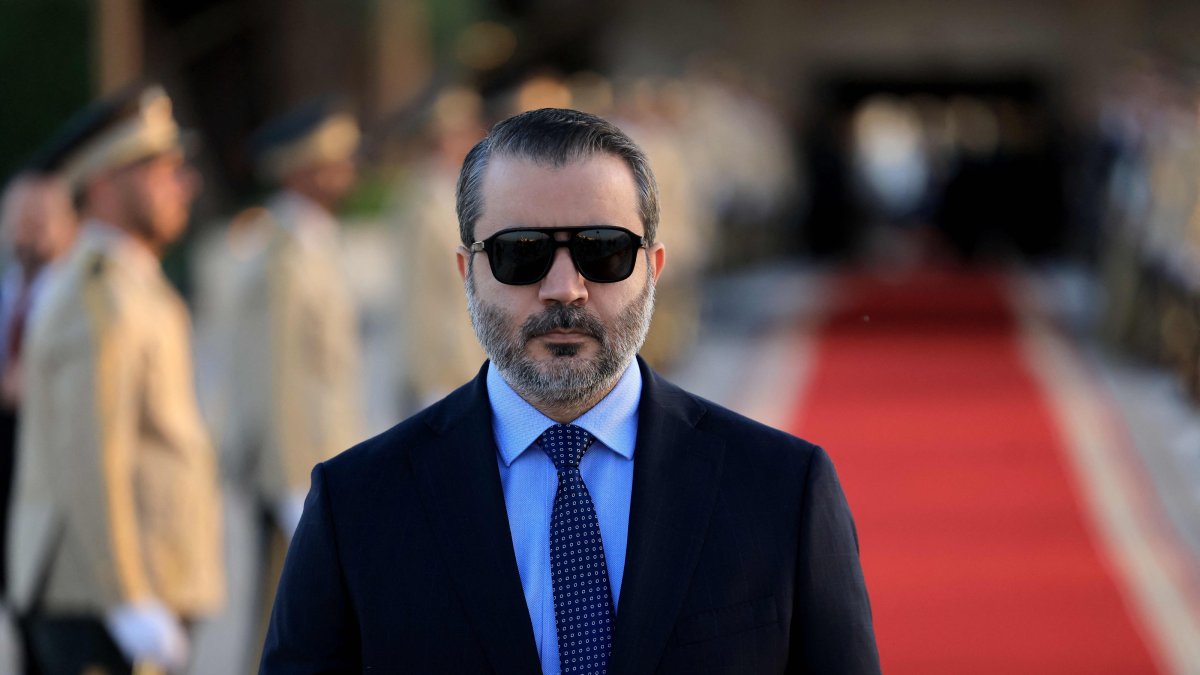 Syria's Foreign Minister Asaad al-Shaibani waits for France's president at the Damascus International Airport, Damascus, Syria, July 6, 2026. (AFP Photo)