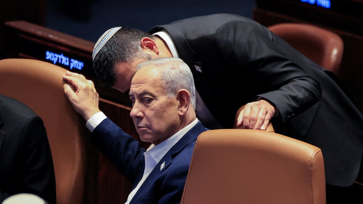 Israeli Prime Minister Benjamin Netanyahu attends a session at the Knesset, Israel's parliament, before it dissolves ahead of the 2026 Israeli elections, in west Jerusalem, July 16, 2026. (Reuters Photo) 