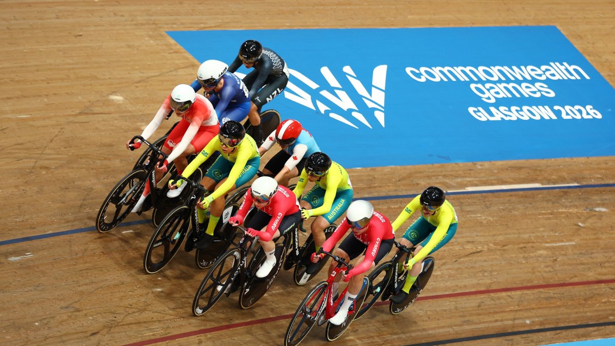 General view of the action during the 2026 Commonwealth Games Women's Elimination Race Final at Sir Chris Hoy Velodrome, Glasgow, Scotland, Aug. 2, 2026. (Reuters Photo)