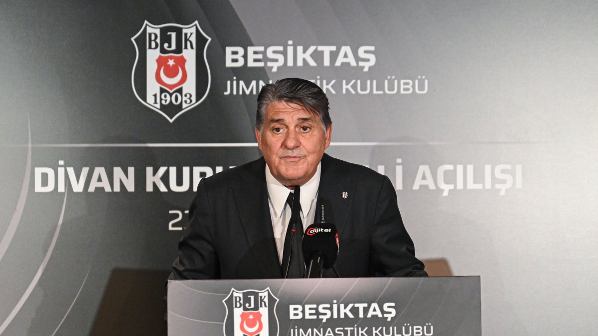 Beşiktaş Club President Serdal Adalı speaks at the opening ceremony of the Beşiktaş Club Board of Directors' Meeting Hall, Istanbul, Türkiye, July 23, 2026. (AA Photo)