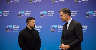 NATO Secretary General Mark Rutte (R) and Ukraine's President Volodymyr Zelenskyy meet on the sidelines of the 36th NATO Heads of State and Government Summit in Ankara, July 7, 2026. (Ukraine Presidency Handout via AFP)