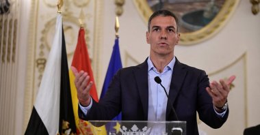 Spanish Prime Minister Pedro Sanchez makes declarations amid mass crossings from Morocco into Spanish territory, Ceuta, Spain, July 31, 2026. (Reuters Photo)