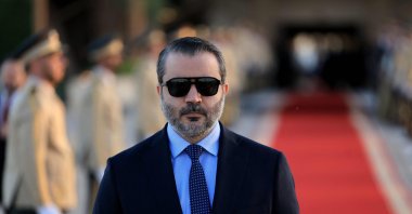 Syria's Foreign Minister Asaad al-Shaibani waits for France's president at the Damascus International Airport, Damascus, Syria, July 6, 2026. (AFP Photo)