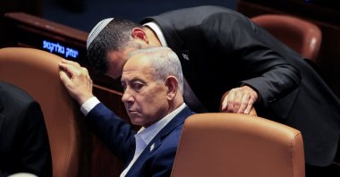Israeli Prime Minister Benjamin Netanyahu attends a session at the Knesset, Israel's parliament, before it dissolves ahead of the 2026 Israeli elections, in west Jerusalem, July 16, 2026. (Reuters Photo) 