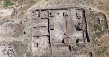 An aerial view of the excavation area at Kef Castle, Bitlis, eastern Türkiye, July 24, 2026. (AA Photo)