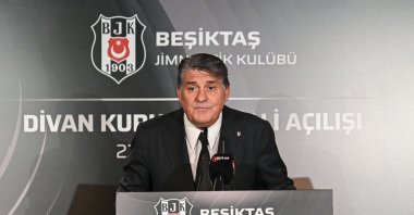 Beşiktaş Club President Serdal Adalı speaks at the opening ceremony of the Beşiktaş Club Board of Directors' Meeting Hall, Istanbul, Türkiye, July 23, 2026. (AA Photo)