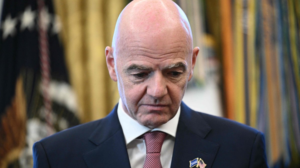 FIFA president Gianni Infantino looks on during a meeting with the White House Task Force on the FIFA World Cup 2026 in the Oval Office of the White House, Washington, U.S., Nov. 17, 2025. (AFP Photo)