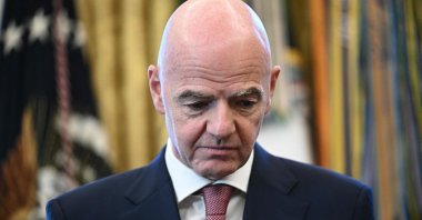 FIFA president Gianni Infantino looks on during a meeting with the White House Task Force on the FIFA World Cup 2026 in the Oval Office of the White House, Washington, U.S., Nov. 17, 2025. (AFP Photo)