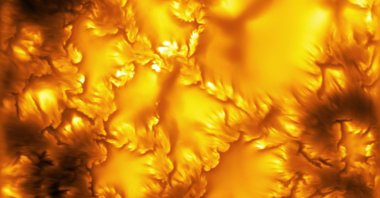 This undated image provided by the NSF National Solar Observatory shows the sun's surface. (AP Photo)