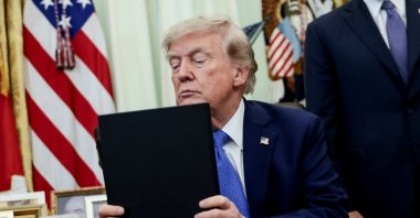 U.S. President Donald Trump attends an event to sign executive orders related to birthright citizenship and the polysilicon industry, in the Oval Office at the White House in Washington, D.C., U.S., Aug. 6, 2026. (Reuters Photo)