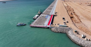 A drone-captured photo shows the Grand Faw Port, a key component of the Development Road Project, Basra, Iraq, Nov. 6, 2024. (AFP Photo)