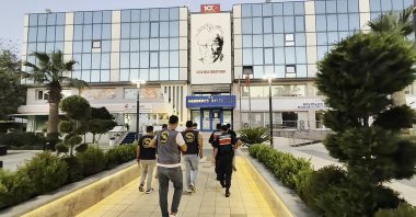 The exterior of the Menderes municipality building, Izmir, western Türkiye, Aug. 7, 2026. (İHA Photo)