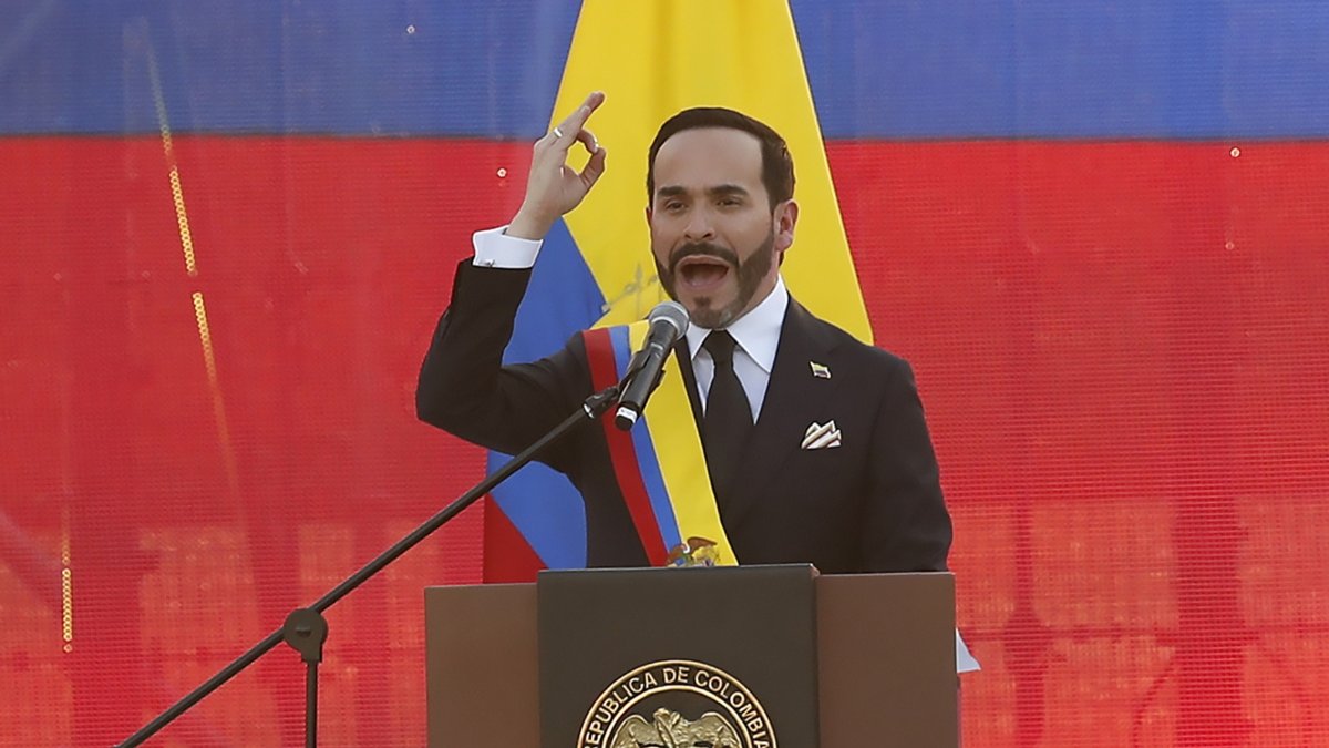 The president of Colombia, Abelardo de la Espriella, delivers a speech, Cali, Colombia, Aug. 7, 2026. (EPA Photo)