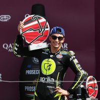 Trackhouse's Raul Fernandez celebrates with his trophy after winning the British MotoGP race at Silverstone, U.K., Aug. 9, 2026. (Reuters Photo)
SuperFile 