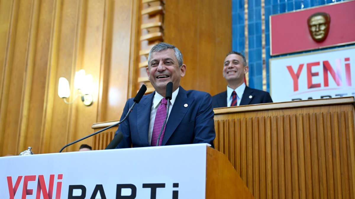 YP Chair Özgür Özel attends the parliamentary group meeting of his party, Ankara, Türkiye, Aug. 4, 2026. (AA Photo)