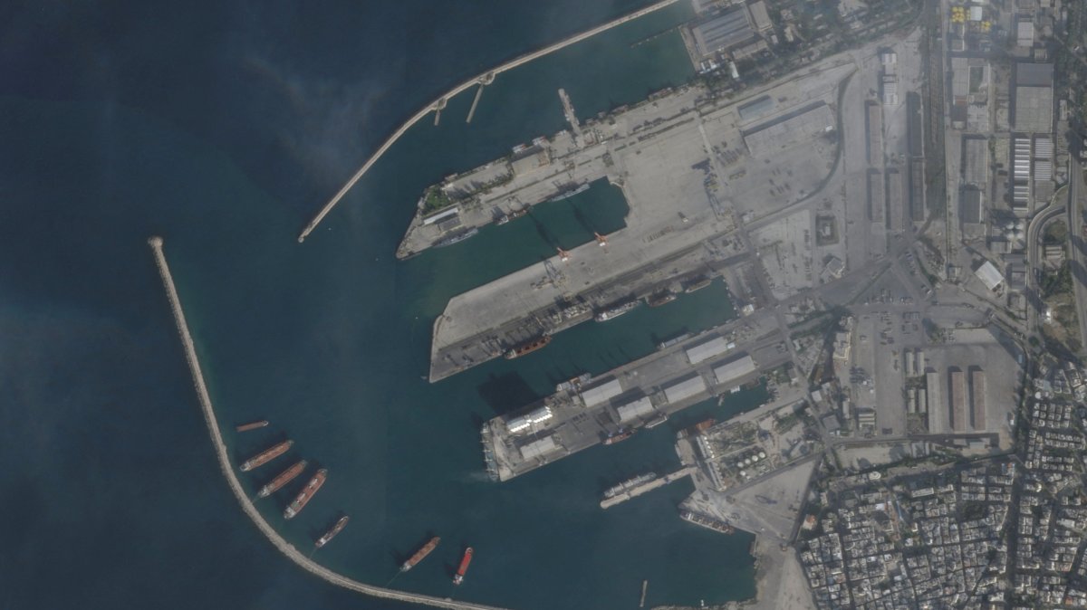 This file photo shows a satellite image of a Russian naval facility in Tartous, Syria, Dec. 6, 2024. (Reuters Photo)