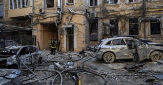 Rescuers work at a site of apartment buildings damaged during a Russian missile and drone strike, in Odesa, Ukraine, Aug. 9, 2026. (Reuters Photo)