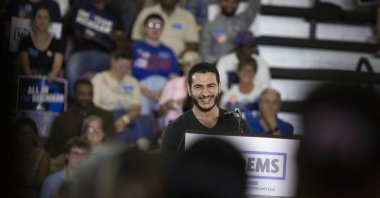 Democratic candidate for U.S. Senate Abdul El-Sayed speaks during a Michigan Unity Rally for Democrats who won their Primary election, Detroit, Michigan, U.S., Aug. 7, 2026. (AFP Photo)