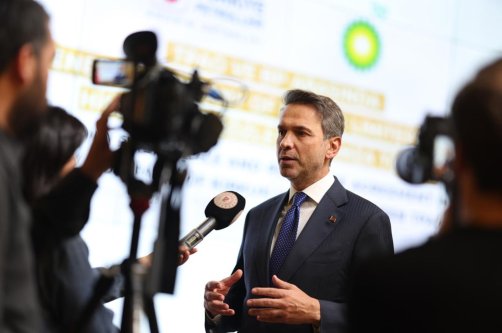 Energy and Natural Resources Minister Alparslan Bayraktar gives an interview, Ankara, Türkiye, July 28, 2026. (AA Photo)