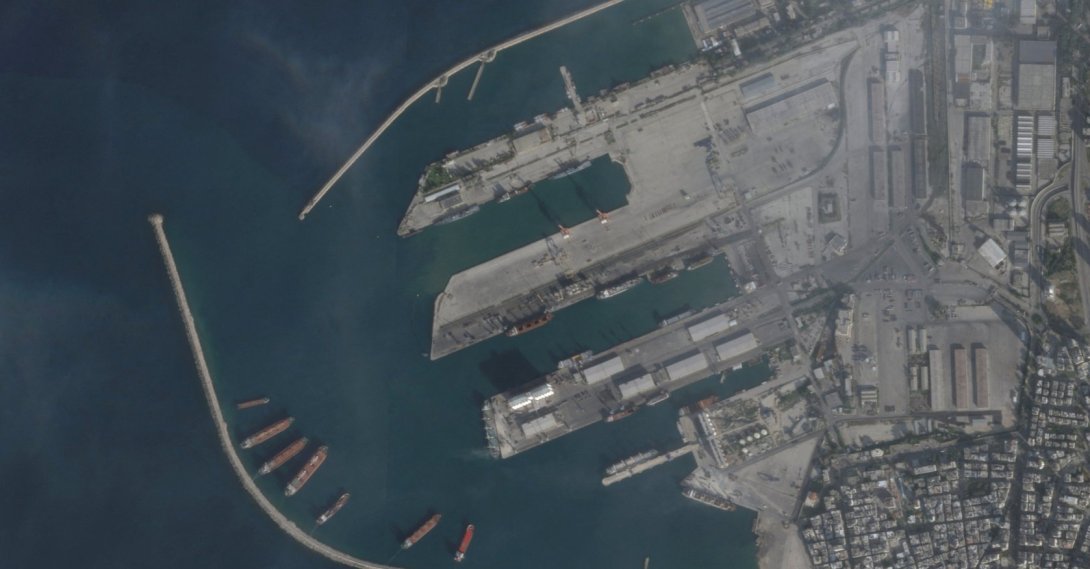 This file photo shows a satellite image of a Russian naval facility in Tartous, Syria, Dec. 6, 2024. (Reuters Photo)