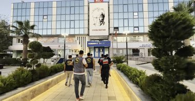 The exterior of the Menderes municipality building, Izmir, western Türkiye, Aug. 7, 2026. (IHA Photo)