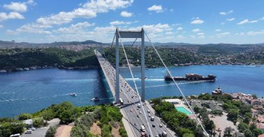 A vessel sails in the Bosporus, Istanbul, Türkiye, July 30, 2026. (AA Photo)