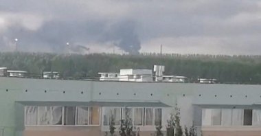 Smoke rises from an oil refinery after what authorities said was a Ukrainian drone attack in Nizhnekamsk, Tatarstan Region, Russia, Aug. 10, 2026. (Reuters Photo)
