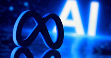 A 3D-printed Meta logo and the word "AI" are seen in this illustration created on July 20, 2026. (Reuters Photo)