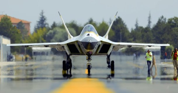 Türkiye's fifth-generation fighter jet Kaan is photographed during a taxi test, Ankara, Türkiye, July 31, 2026. (DHA Photo) 