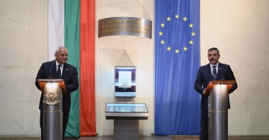 Interior Minister Mustafa Çiftçi (R) holds a news conference with Bulgarian Interior Minister Ivan Demerdzhiev (L), Sofia, Bulgaria, Aug. 11, 2026. (AA Photo)