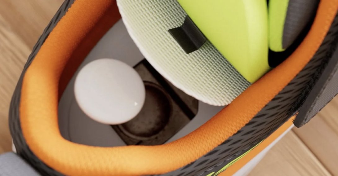 This screenshot from the company website shows the Skechers GO RUN Elevate 2.0™ – Where's My™ Skechers®? shoe, designed with a hidden locator tag compartment under the heel of the insole.