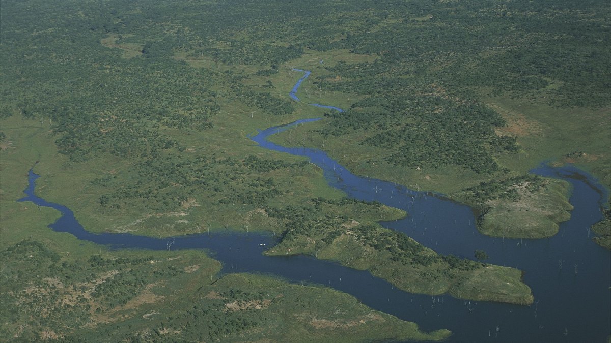 An aerial view of Lake Kariba, Zimbabwe, Sept. 8, 2018. (Getty Images Photo)