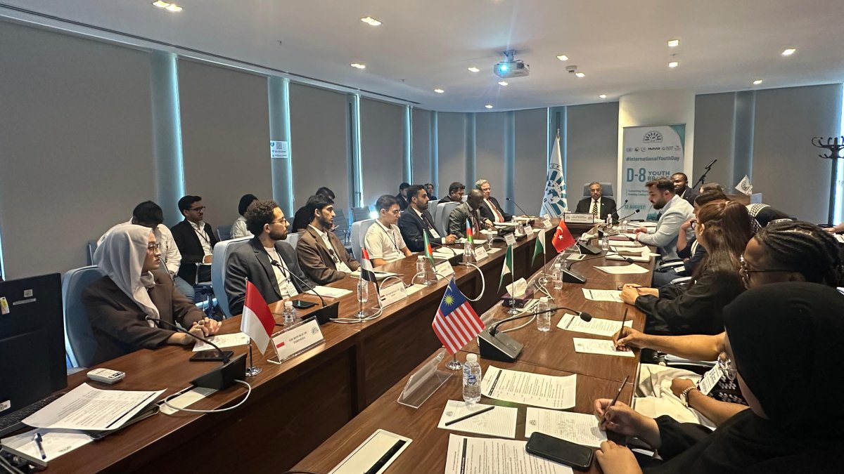 Participants attend the inaugural D-8 Youth Bridges Programme at the organization's headquarters in Istanbul, Türkiye, Aug. 12, 2026. (Courtesy of D-8)