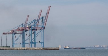 A cargo vessel leaves a port in the Black Sea, amid Russia's attack on Ukraine, in Odesa, Ukraine, March 26, 2025. (Reuters Photo)